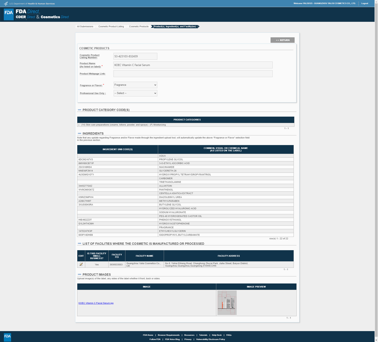 KOEC Vitamin C Facial Serum