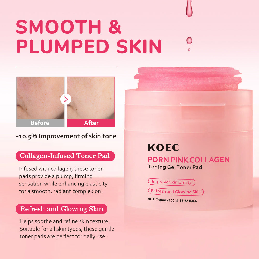 PDRN Pink Collagen Tonning Toner Pads