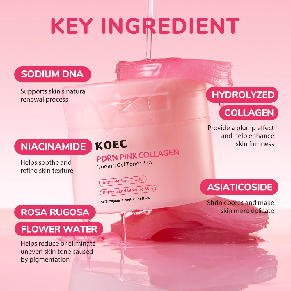PDRN Pink Collagen Tonning Toner Pads