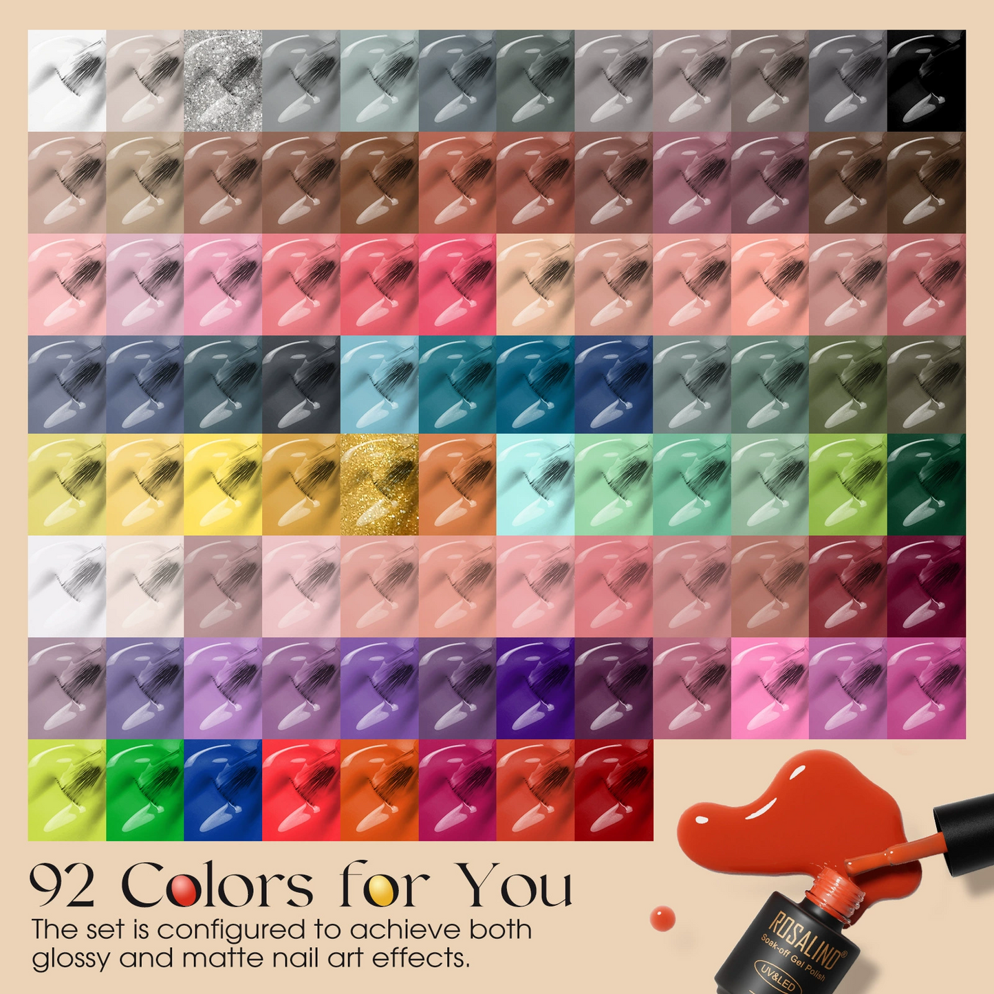 92 Colors Nail Gel Polish Sets for Nail Salon